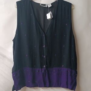 Maggie Barnes Black and Purple Blouse